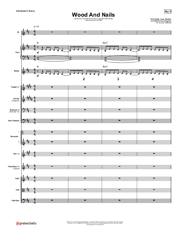 Wood And Nails Conductor's Score (The Porter's Gate / Josh Garrels / Audrey Assad)