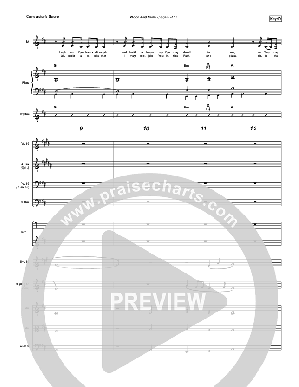 Wood And Nails Conductor's Score (The Porter's Gate / Josh Garrels / Audrey Assad)