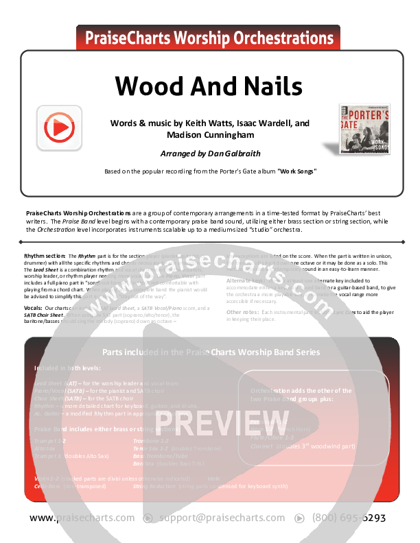 Wood And Nails Cover Sheet (The Porter's Gate / Josh Garrels / Audrey Assad)