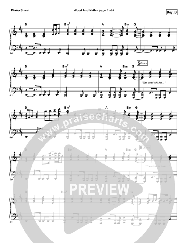 Wood And Nails Piano Sheet (The Porter's Gate / Josh Garrels / Audrey Assad)