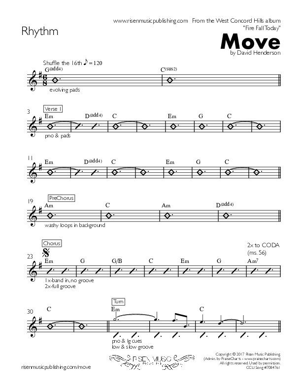 Move Rhythm Chart (Concord West Hills)