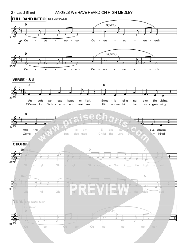 Angels We Have Heard On High Medley   Lead Sheet (Shelly E. Johnson)