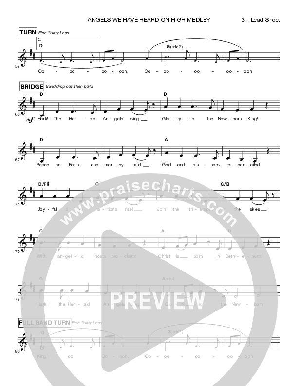 Angels We Have Heard On High Medley   Lead Sheet (Shelly E. Johnson)