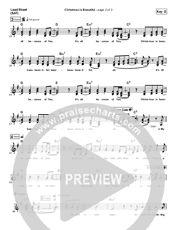 Christmas Is Beautiful  Lead Sheet (Shelly E. Johnson)