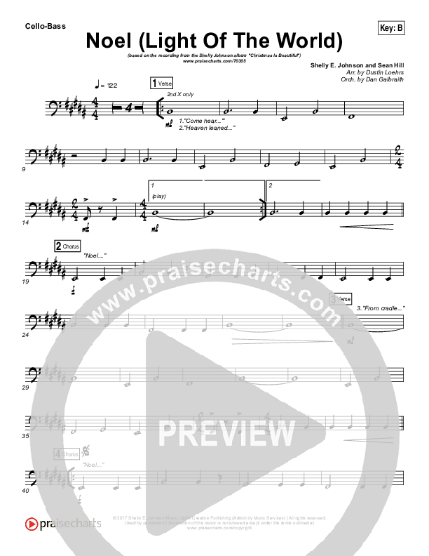 Noel (Light of the World) Cello/Bass (Shelly E. Johnson)