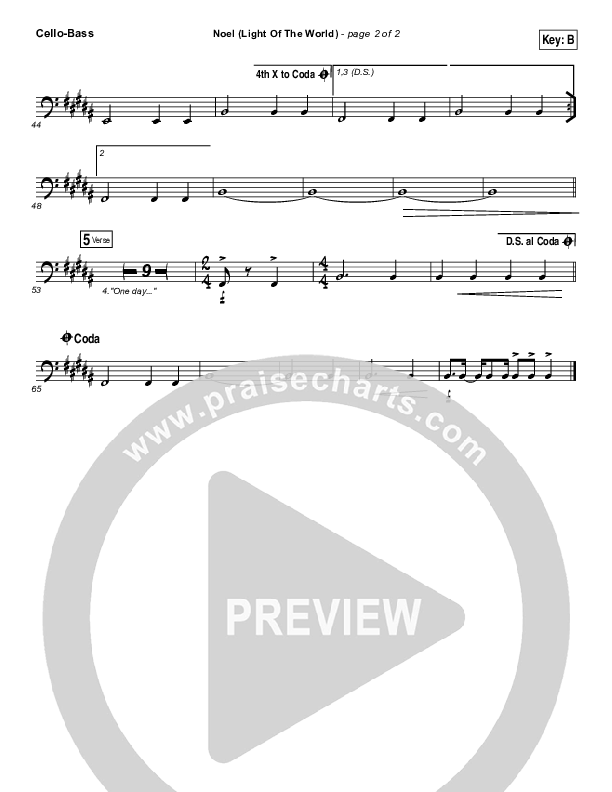 Noel (Light of the World) Cello/Bass (Shelly E. Johnson)