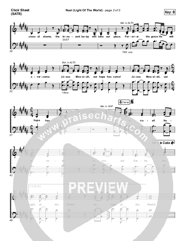 Noel (Light of the World) Choir Vocals (SATB) (Shelly E. Johnson)