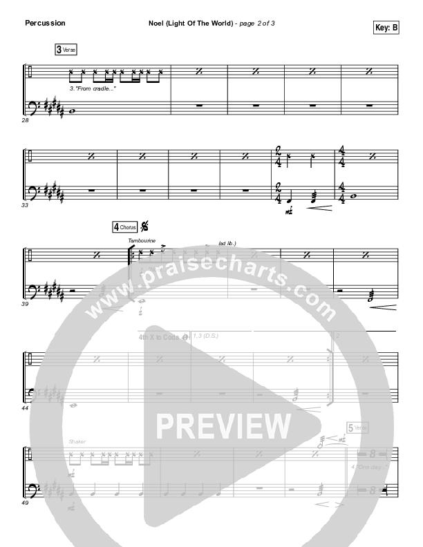 Noel (Light of the World) Percussion (Shelly E. Johnson)