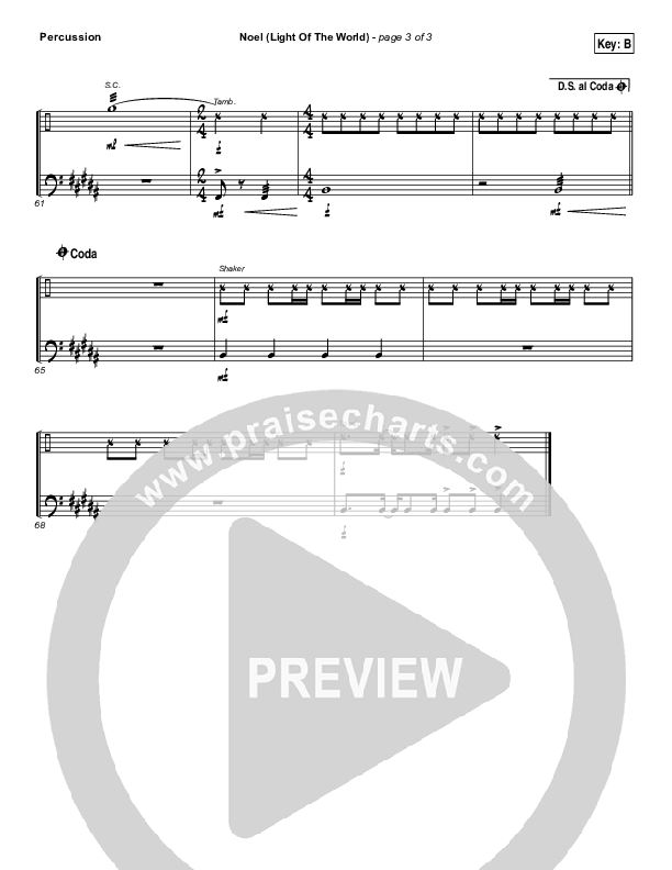 Noel (Light of the World) Percussion (Shelly E. Johnson)