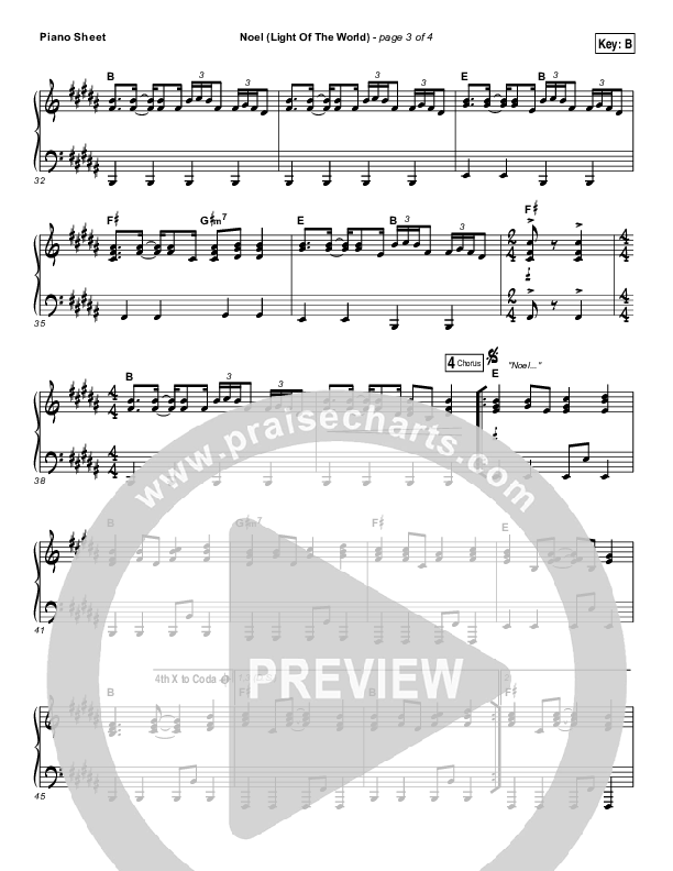 Noel (Light of the World) Piano Sheet (Shelly E. Johnson)