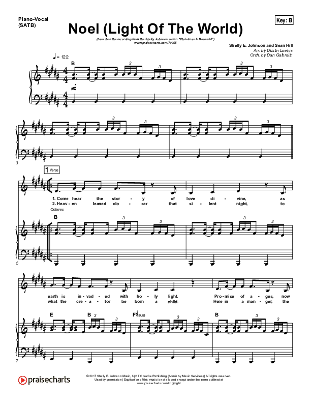 Noel (Light of the World) Piano/Vocal Pack (Shelly E. Johnson)