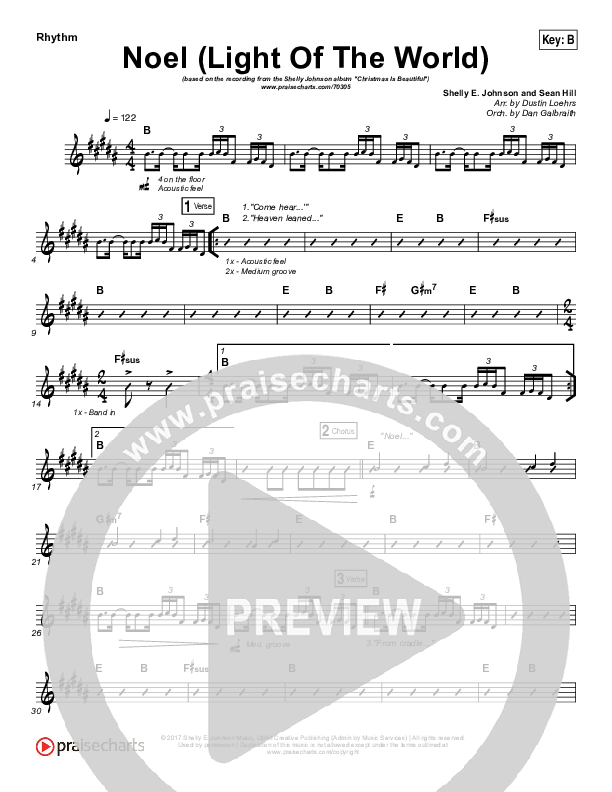 Noel (Light of the World) Rhythm Chart (Shelly E. Johnson)