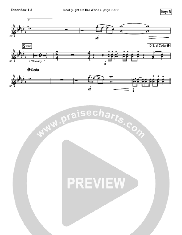 Noel (Light of the World) Tenor Sax 1/2 (Shelly E. Johnson)