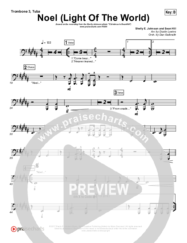 Noel (Light of the World) Trombone 3/Tuba (Shelly E. Johnson)