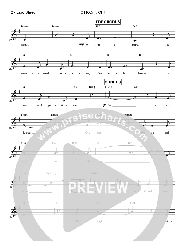 O Holy Night  Lead Sheet (Shelly E. Johnson)