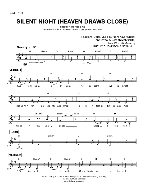Silent Night (Heaven Draws Close) Lead Sheet (Shelly E. Johnson)