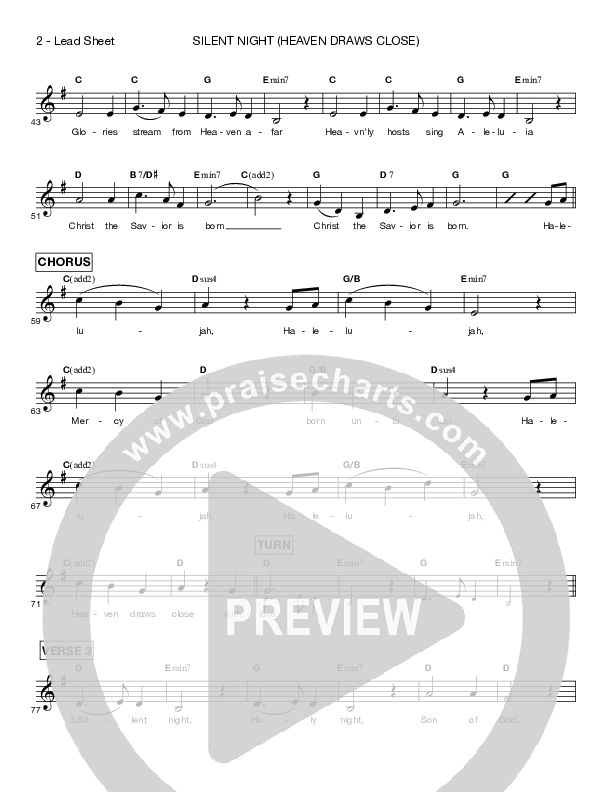Silent Night (Heaven Draws Close) Lead Sheet (Shelly E. Johnson)