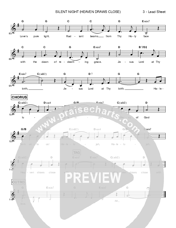 Silent Night (Heaven Draws Close) Lead Sheet (Shelly E. Johnson)