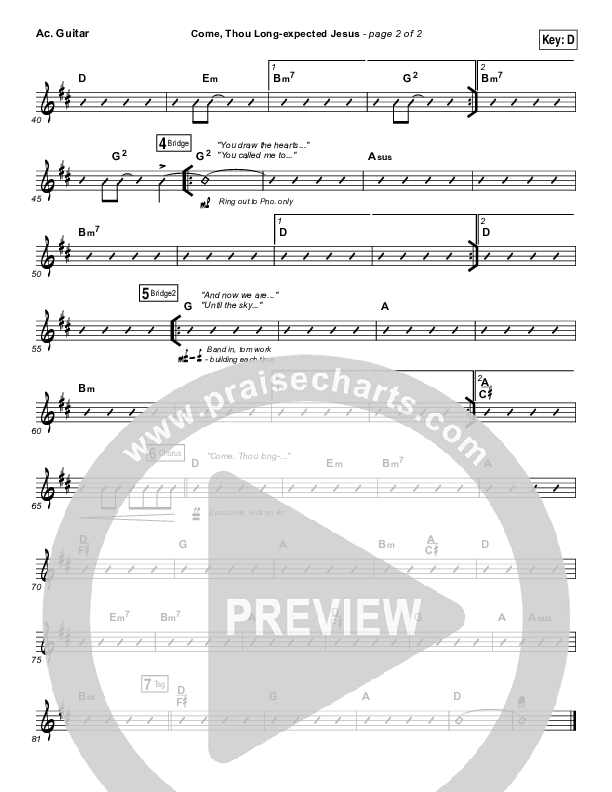 Come Thou Long Expected Jesus Acoustic Guitar (Meredith Andrews)