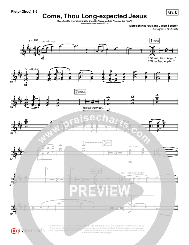 Come Thou Long Expected Jesus Wind Pack (Meredith Andrews)