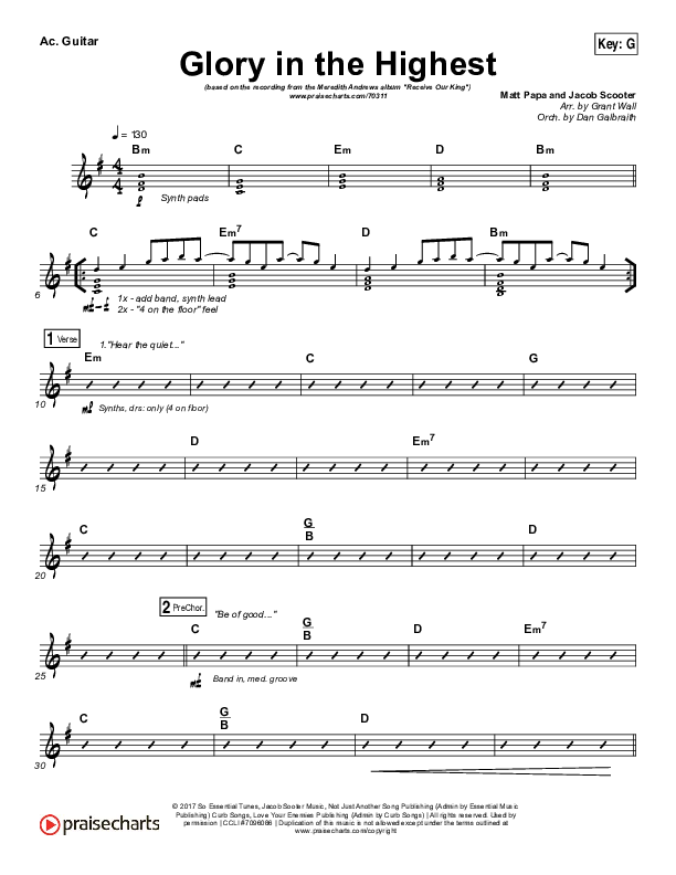 Glory In The Highest Acoustic Guitar (Meredith Andrews)