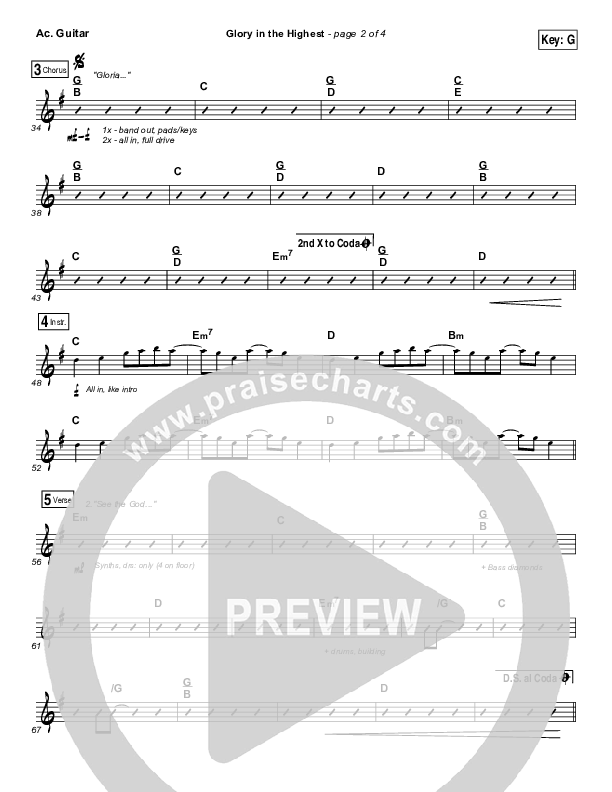 Glory In The Highest Acoustic Guitar (Meredith Andrews)