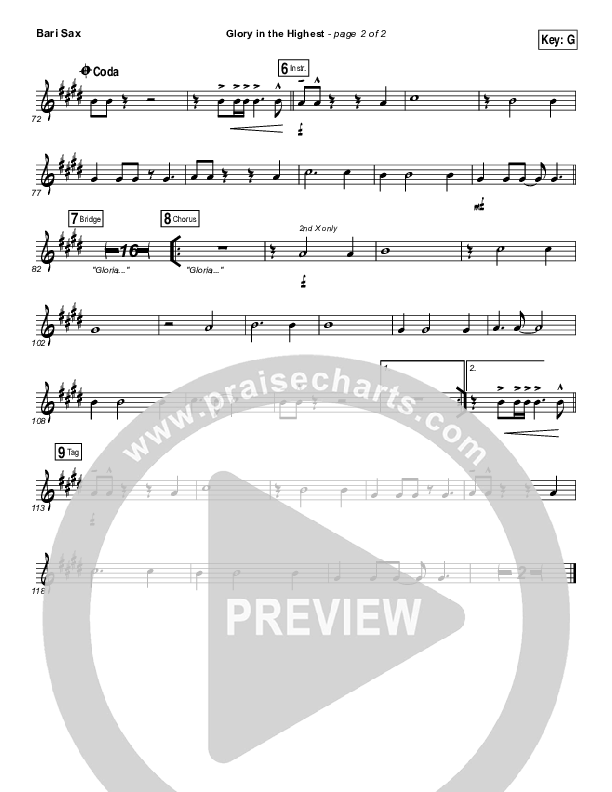 Glory In The Highest Bari Sax (Meredith Andrews)