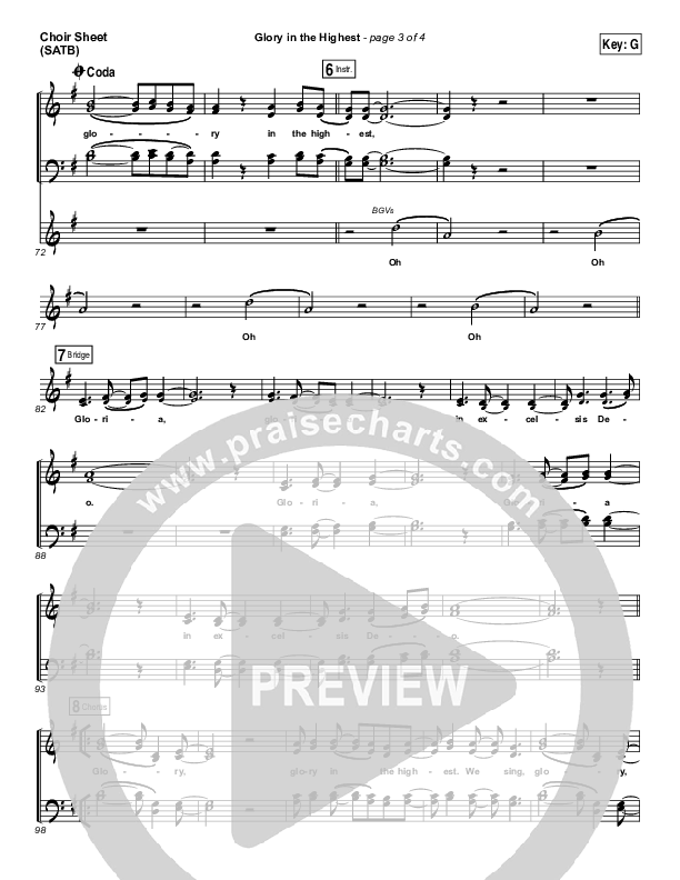 Glory In The Highest Choir Sheet (SATB) (Meredith Andrews)