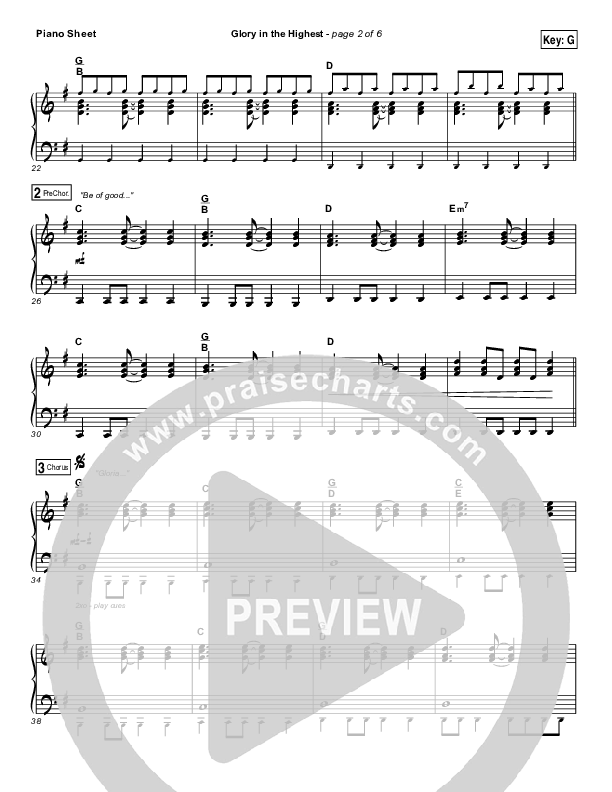Glory In The Highest Piano Sheet (Meredith Andrews)