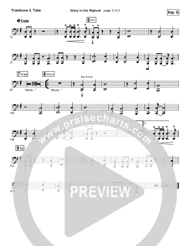 Glory In The Highest Trombone 3/Tuba (Meredith Andrews)