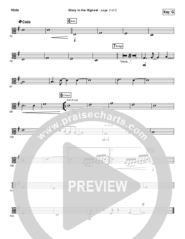 Glory In The Highest Viola (Meredith Andrews)