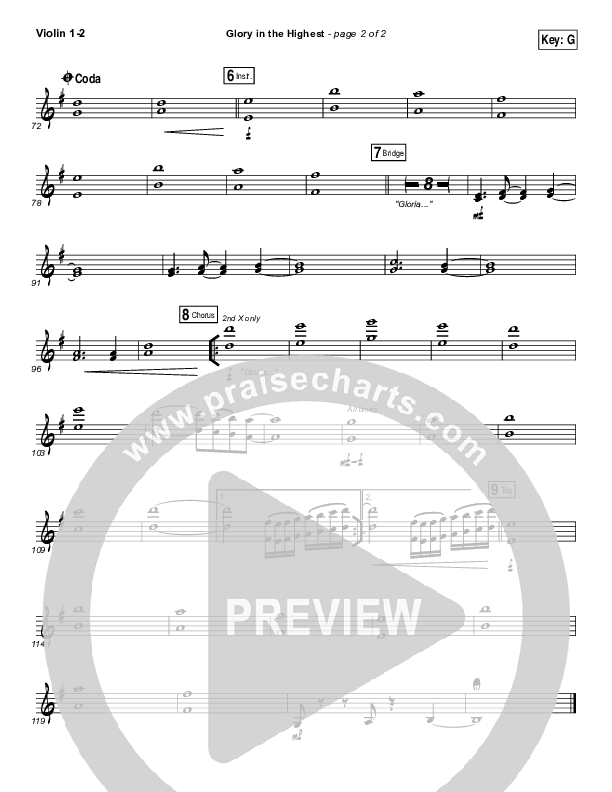 Glory In The Highest Violin 1/2 (Meredith Andrews)