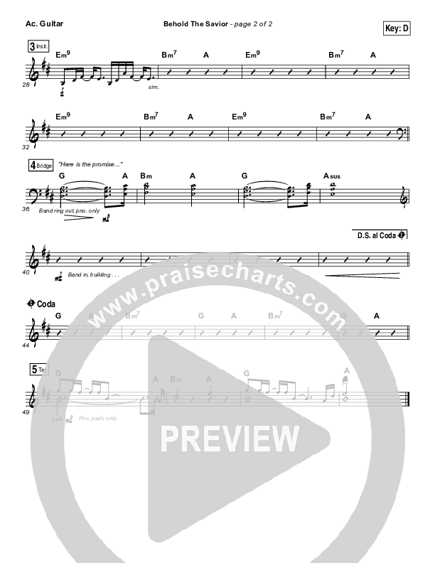 Behold The Savior Acoustic Guitar (Meredith Andrews)