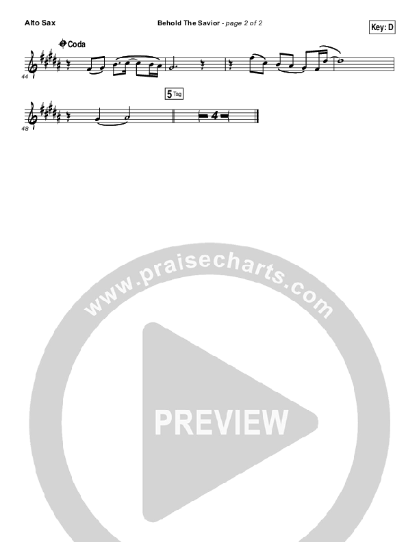 Behold The Savior Alto Sax (Meredith Andrews)