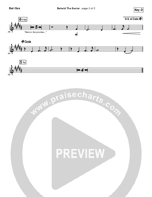 Behold The Savior Bari Sax (Meredith Andrews)
