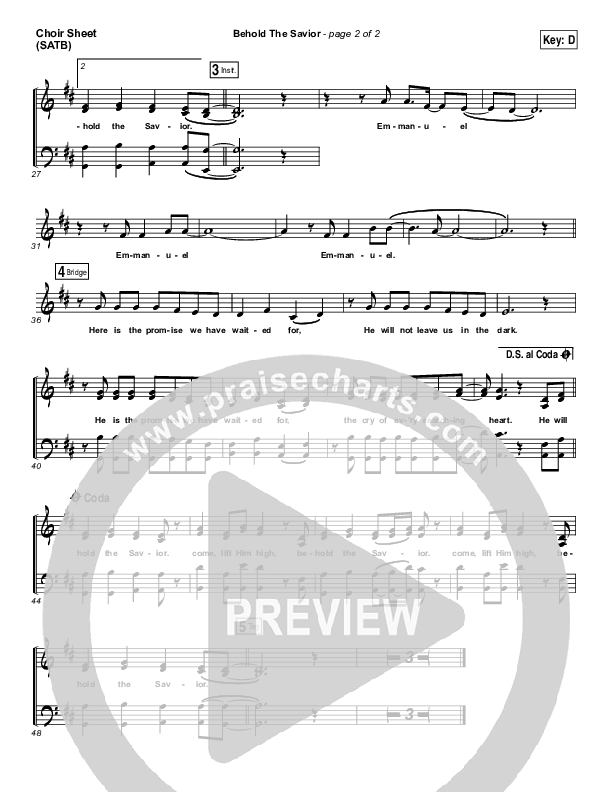 Behold The Savior Choir Sheet (SATB) (Meredith Andrews)