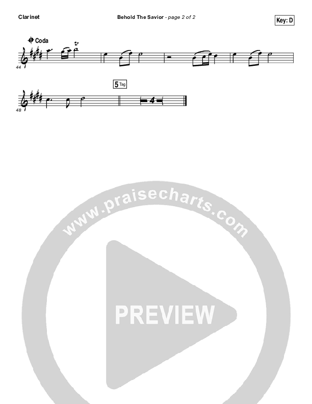 Behold The Savior Clarinet (Meredith Andrews)
