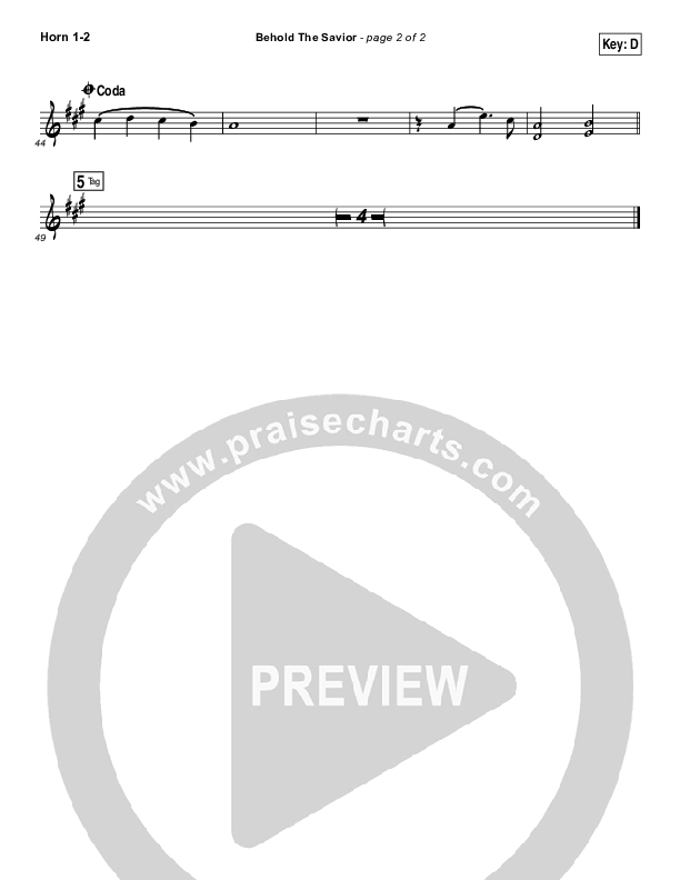 Behold The Savior French Horn 1/2 (Meredith Andrews)