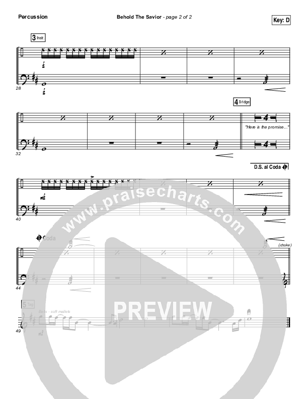 Behold The Savior Percussion (Meredith Andrews)