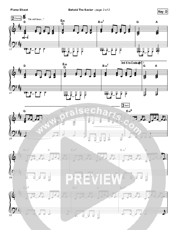 Behold The Savior Piano Sheet (Meredith Andrews)