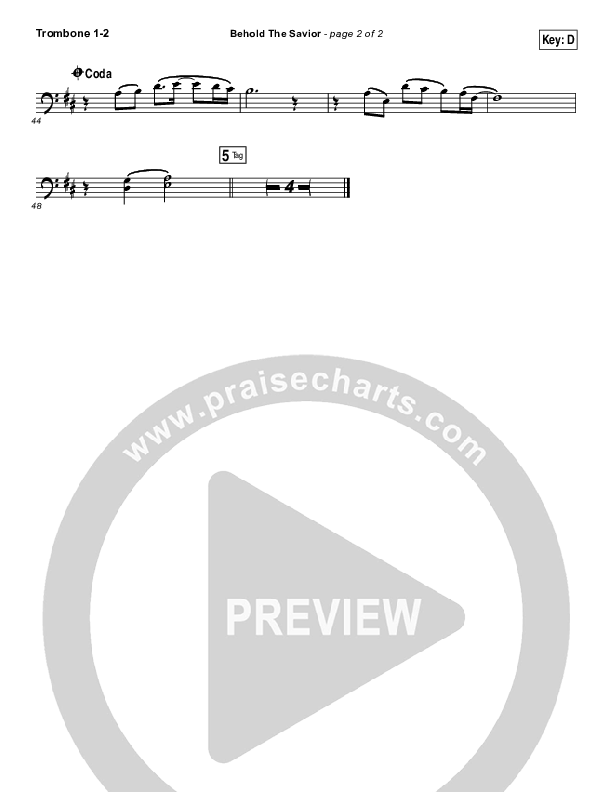 Behold The Savior Trombone 1/2 (Meredith Andrews)