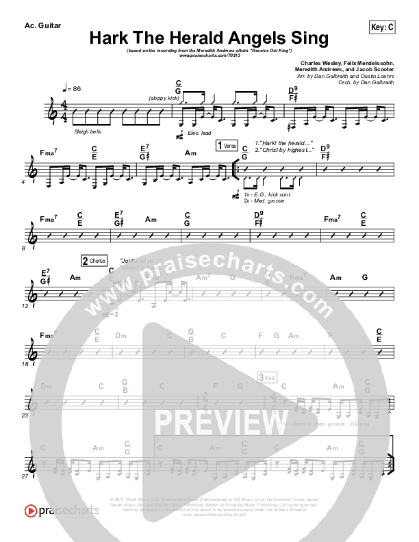 Hark The Herald Angels Sing Rhythm Chart (Meredith Andrews)