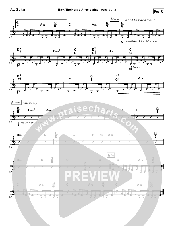 Hark The Herald Angels Sing Acoustic Guitar (Meredith Andrews)