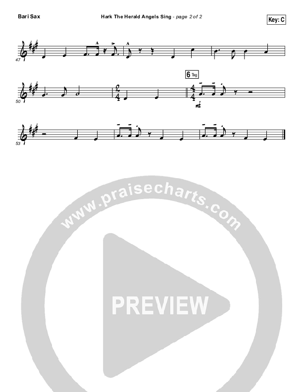 Hark The Herald Angels Sing Bari Sax (Meredith Andrews)