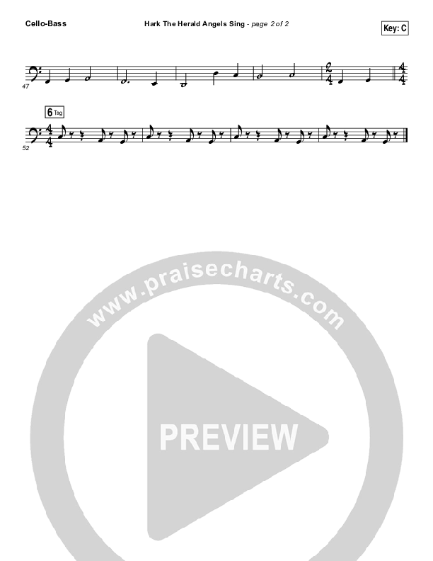 Hark The Herald Angels Sing Cello/Bass (Meredith Andrews)