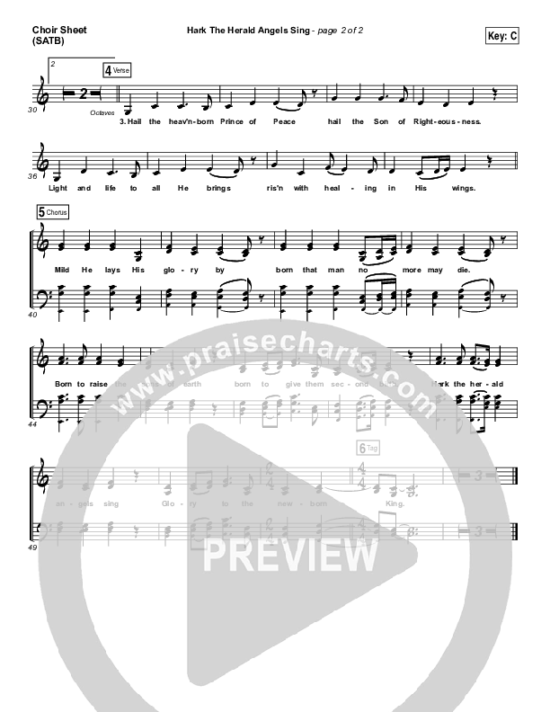 Hark The Herald Angels Sing Choir Sheet (SATB) (Meredith Andrews)