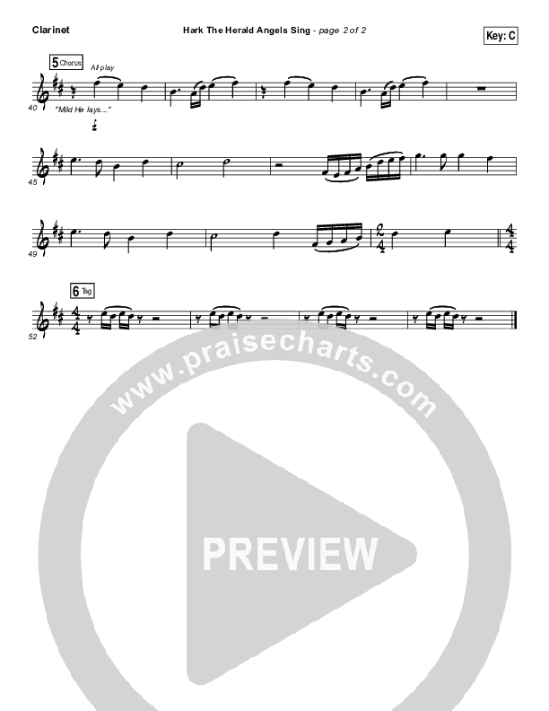 Hark The Herald Angels Sing Clarinet (Meredith Andrews)