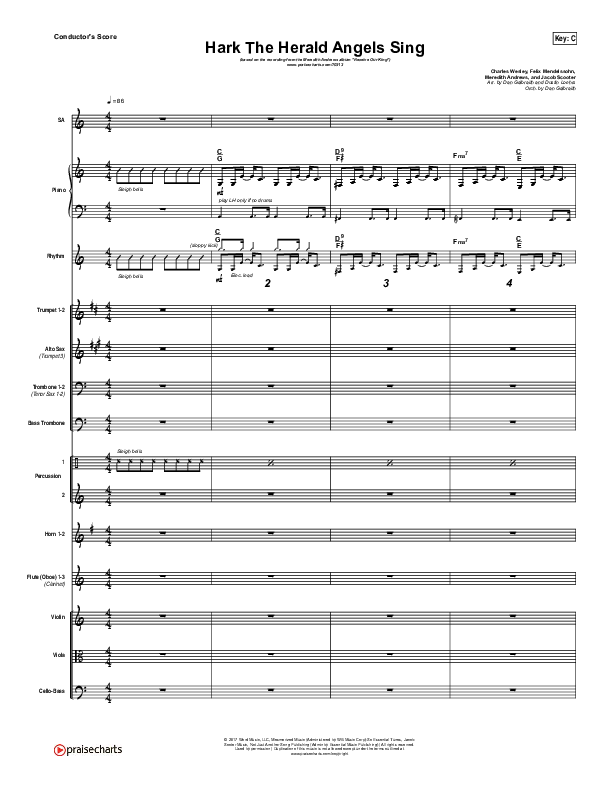 Hark The Herald Angels Sing Conductor's Score (Meredith Andrews)
