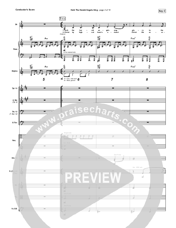 Hark The Herald Angels Sing Orchestration (Meredith Andrews)