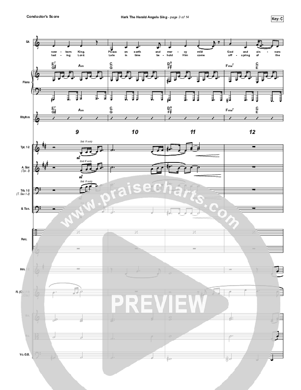 Hark The Herald Angels Sing Conductor's Score (Meredith Andrews)